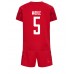 Billige Danmark Joakim Maehle #5 Børnetøj Hjemmebanetrøje til baby VM 2022 Kortærmet (+ korte bukser)